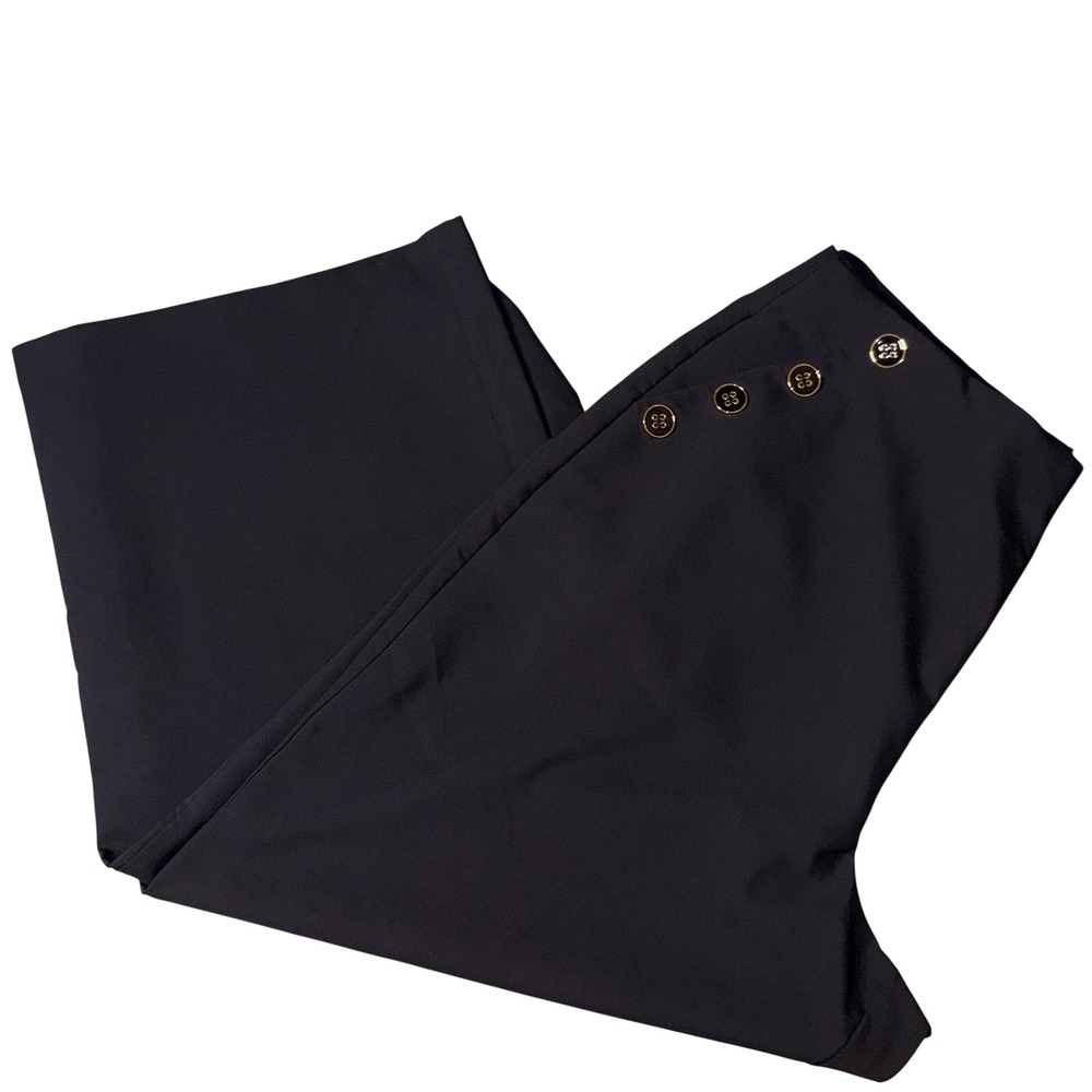 Torrid Black Wide Leg Sailor Button refined crepe High rise Pants Plus Size 22R - Picture 5 of 6